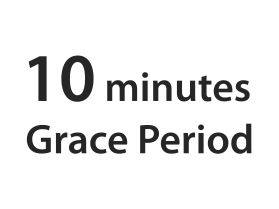 10 minutes grace period sign