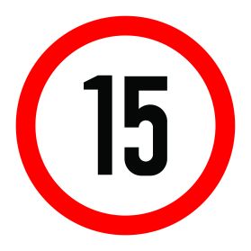 15km per hour speed limit sign