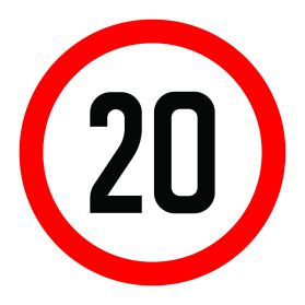 20km per hour speed limit sign