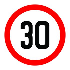 30km per hour speed limit sign