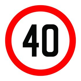 40km per hour speed limit sign