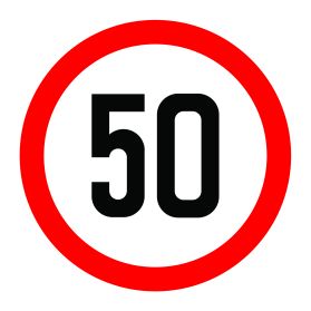 50km per hour speed limit sign