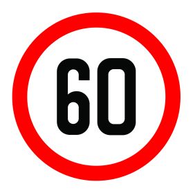 60km per hour speed limit sign