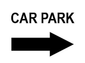 Car park to the right sign