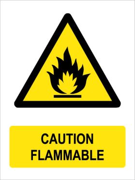 Caution flammable sign