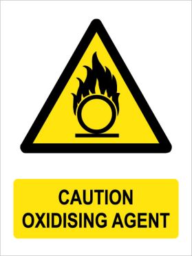 Caution oxidising agent sign