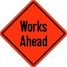 Construction works ahead sign
