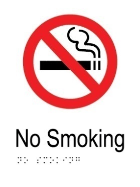 No smoking area aluminium acrylic braille sign v2