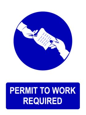 Permit to work required sign