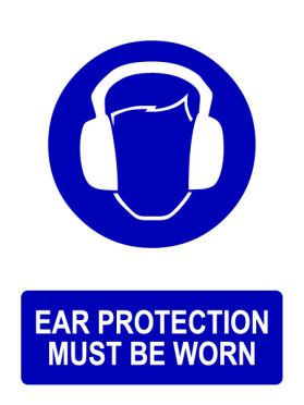 Ppe ear protection must be worn sign