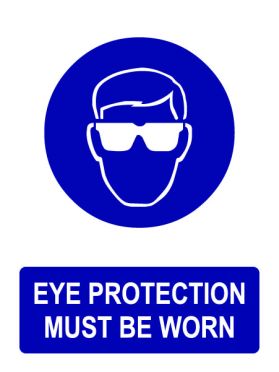 Ppe eye protection must be worn sign