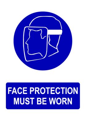 Ppe face protection must be worn sign