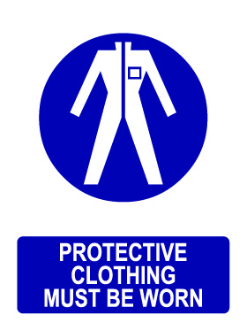 Ppe protective clothing must be worn sign