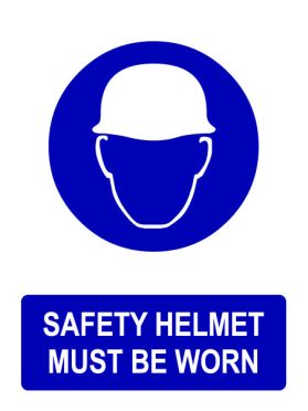 Ppe safety helmet must be worn sign
