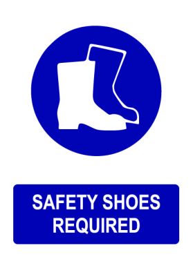 Ppe safety shoes required sign