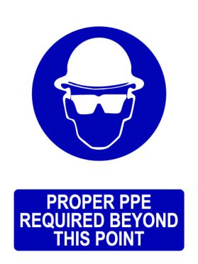 Proper ppe required sign