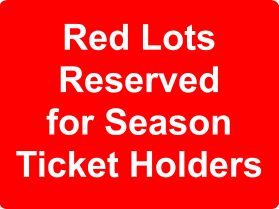 Red lots reserved for season ticket holders sign