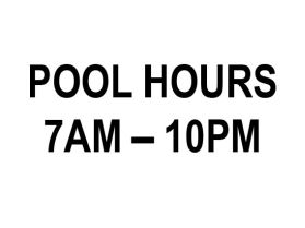Swimming pool open hours sign