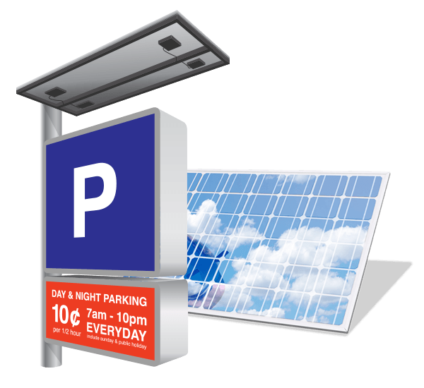 Solar-powered sign
