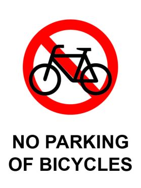 No parking of bicycles sign