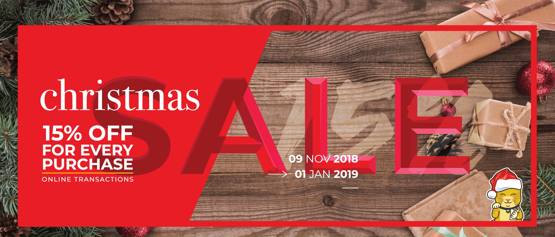 Christmas comes early with our 15% off till 1 Jan 2019 Christmas comes early with our 15% off till 1 Jan 2019